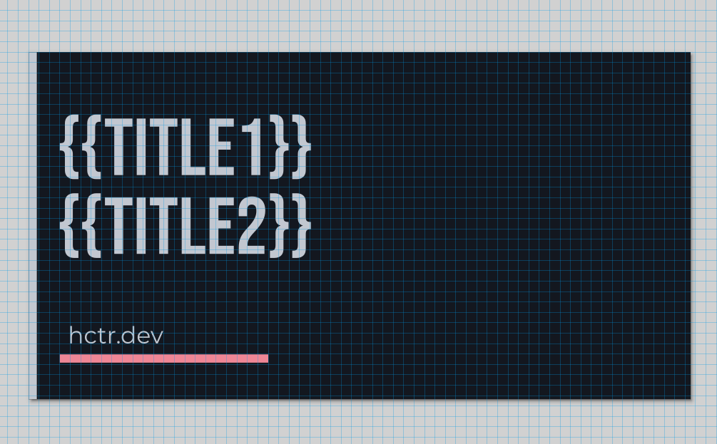 Screenshot of template file in Inkscape showing the two template fields for the post title